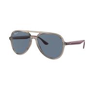 Ray - Ban Unisex RB4376 65722V Occhiali da sole Iniettato Grigio Blu Pilot Polarizzata