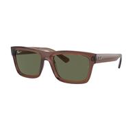 Ray - Ban Unisex RB4396 WARREN 66789A Occhiali da sole Acetato Marrone Verde Squadrata Polarizzata