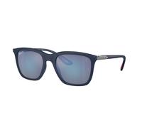 Ray - Ban Unisex RB4433M F698H0 Occhiali da sole Nylon Blu Grigio Squadrata Polarizzata Specchiato