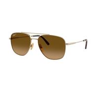 Ray - Ban Unisex RB8097 WILLIAM TITANIUM 9265M2 Occhiali da sole Titanio Oro Marrone Squadrata Polarizzata