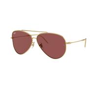 Ray - Ban Unisex RBR0101S AVIATOR REVERSE 001/69 Occhiali da sole Metallo Oro Viola Pilot Normale