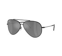 Ray - Ban Unisex RBR0101S AVIATOR REVERSE 002/GS Occhiali da sole Metallo Nero Argento Pilot Normale Specchiato