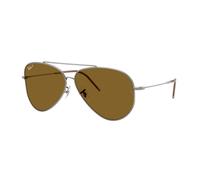 Ray - Ban Unisex RBR0101S AVIATOR REVERSE 004/83 Occhiali da sole Metallo Grigio Marrone Pilot Polarizzata
