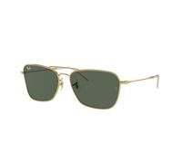 Ray - Ban Unisex RBR0102S CARAVAN REVERSE 001/VR Occhiali da sole Metallo Oro Verde G15 Squadrata Normale