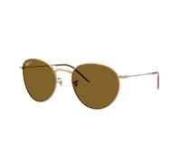 Ray - Ban Unisex RBR0103S ROUND REVERSE 001/83 Occhiali da sole Metallo Oro Verde Pantos Polarizzata