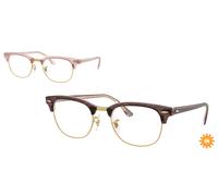 Ray - Ban Unisex RX5154 CLUBMASTER 8292 Montature da vista Acetato Viola Trasparente Squadrata Normale