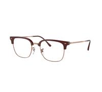 Ray - Ban Unisex RX7216 NEW CLUBMASTER 8209 Montature da vista Acetato Rosso Trasparente Squadrata Normale