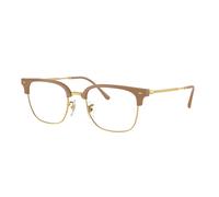 Ray - Ban Unisex RX7216 NEW CLUBMASTER 8342 Montature da vista Acetato Beige Trasparente Squadrata Normale