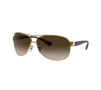 Ray - Ban Uomo Ray - Ban RB3386 RB3386 001/13 Occhiali da sole Acciaio Oro Marrone Pilot Normale Sfumato