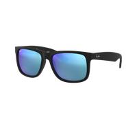 Ray - Ban Uomo Ray - Ban RB4165F JUSTIN 622/55 Occhiali da sole Nylon Nero Blu Squadrata Specchiate Flash