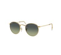 Ray - Ban Uomo RB3447 ROUND METAL 001/BH Occhiali da sole Metallo Oro Verde Rotonda Normale Sfumato