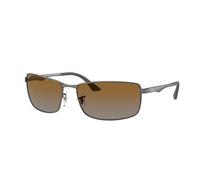 Ray - Ban Uomo RB3498 029/T5 Occhiali da sole Metallo Canna di fucile Marrone Squadrata Polarizzata Sfumato