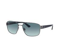 Ray - Ban Uomo RB3663 004/3M Occhiali da sole Metallo Grigio Blu Geometrica Normale Sfumato