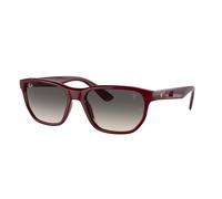 Ray - Ban Uomo RB4404M F68511 Occhiali da sole Acetato Rosso Grigio Geometrica Normale Sfumato