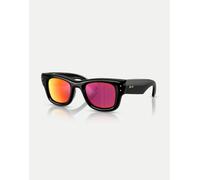 Ray-Ban - Wayfarer - Occhiali da sole spessi squadrati neri con lenti a specchio arancioni-Nero L