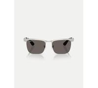 Ray-Ban - Wayfarer - Occhiali da sole squadrati deluxe argento su argento sabbiati con lenti grigie-Grigio XXL