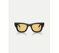 Ray-Ban - Wayfarer Puffer - Occhiali da sole squadrati neri con lenti gialle-Nero L