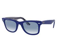 Ray Ban Wayfarer RB2140 13193F 50-22 Blu Su Vichy Blu / Bianco