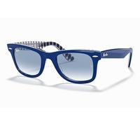 Ray Ban Wayfarer RB2140 13193F 54-18 Blu Su Vichy Blu / Bianco