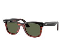 Ray-Ban - Wayfarer Street Neat - Occhiali da sole squadrati neri su Havana con lenti verdi polarizzate-Nero M