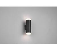 RAY H2O APPLIQUE BI-EMISSIONE NERA IP44 H.16,6CM LED 8W 680lm, 3000K