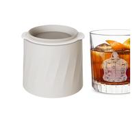 ray - Stampo per con coperchio in silicone PP 9,6 x 9,6 x 8,75 cm, stampo per a forma di testa, con vassoio per cocktail whisky