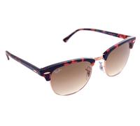 RayBan Clubmaster Fleck RB3016 133751 Occhiali Da Sole 49Mm Rosa Havana Oro