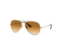 Ray - Ban Unisex Ray - Ban RB3025 AVIATOR 001/51 Occhiali da sole Metallo Oro Marrone Pilot Normale