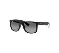 Rayban - Occhiali da sole lifestyle polarizzati - Justin Classic Matte Rubber Black Light Grey in Nylon - Nero