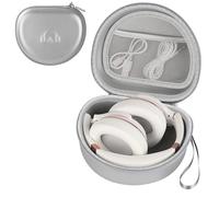 Raycon - Custodia per cuffie wireless compatibile con cuffie wireless JLab JBuds Lux ANC, cuffie over-ear wireless Bluetooth per uso quotidiano (argento)