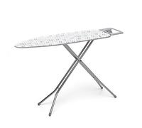 Rayen 113 x 34 cm, Cerchi Bianchi ASSE da Stiro | Gamma Base | Tavola in Metallo espanso | Rivestimento in Cotone e Poliestere | Piedini Antiscivolo | Misure