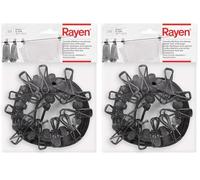 Rayen | Corda Elastica con Clips | Dimensioni dei Metri di Posa | 12 Clip Incluse | Valido per Appendiabiti | Pinze a Clip | (Confezione da 2)