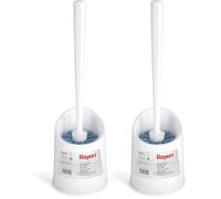 Rayen - Spazzola WC di Alta Qualità con Design Compatto, Cose Lunghe e Densamente Disposte, Pulizia Efficace, Bianco, Dimensioni 37,5x11,5 cm (Confezione da 2)