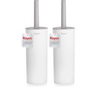 Rayen | Spazzolino WC con Coperchio | Pulizia efficiente | Ultra Morbido | 37x9,2cm (Confezione da 2)