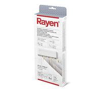 Rayen | Stendibiancheria allungabile | 3 stringhe indipendenti | Raccolta automatica delle corde | Stendibiancheria da interno ed esterno, Bianco | 28.5 x 11.5 x 3.5 cm | Superficie di posa