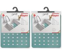 Rayen | Tappeto Protettivo per lavello | Protegge Le stoviglie | Fori di drenaggio | Proteggere Il lavandino | Ante-Slip | 27,5 x 32 cm | Verde Aqua (Confezione da 2)