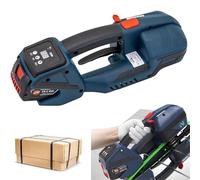 RayGenius Pressa elettrica per Nastri in PP Pet da 1/2 a 5/8 di Pollice, con 2 batterie da 4000mAh, Strumento di reggiatura e imballaggio Automatico, pressa Portatile per vassoi di Cartone,2Battery