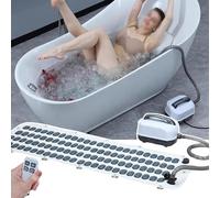 RayGenius Tappetino da Bagno Massaggiante Home Surfing, Antiscivolo, Regolazione A 6 velocità, con Cuscino Gonfiabile + Telecomando, Rilascia I Muscoli Tesi, Spegnimento Automatico.