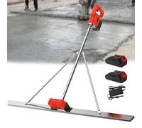 RayGenius Vibratore di Superficie per Calcestruzzo Alimentato A Batteria Cemento Vibrante Livellamento Righello Massetto per Calcestruzzo Kit Vibratorio con Tavola in Acciaio,2M-2Xbattery