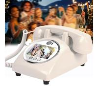 RayGenius Video e Audio Guest Book Guestbook telefonico per Matrimonio Creativo Facile da Usare e Divertente Fidanzamenti Anniversari Baby Shower Laurea,Beige