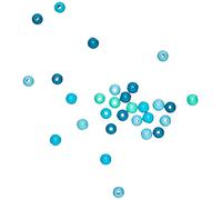 Rayher 12205404 Misto perline di legno, 100%, 8mm ø, tonalità turchese, lucide, bus.blis. 84pz