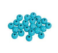 Rayher 1250107 Perle legno FSC 100%, lucidate, 6mm ø, turchese, busta 115pz