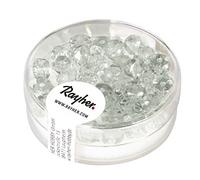 Rayher 14203308 - Perla in Vetro, Colore: Verde Oliva, Cristallo di Rocca