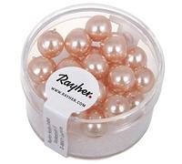 Rayher 14402271 Perle Cerate Vetro rinascimentali, 8mm ø, Rosa Conch., scatolina 25pz