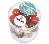 RAYHER 14433000 Renaissance Vetro, Imitazioni di Perle, 10 mm, Scatola 32 Pezzi con Grande Foro, Rosso Mix