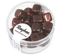 Rayher 14464532 - Perline in Vetro, 8 x 9 mm, Barattolo da 18 Pezzi, Colore: Nocciola