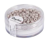 Rayher 14690535 - Perline in vetro Silk-Bead, diametro 4 mm, confezione da 120 pezzi, colore: tortora
