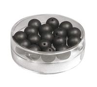 Rayher 14692576 - Perle di Vetro in Silicone, 8 mm, Confezione da 18 Pezzi, Colore: Nero