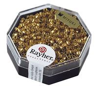 Rayher 14750616 Delica-Rocailles, 2,2 mm di diametro, Metallic, gold