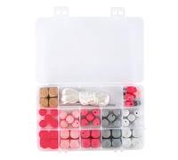 Rayher 14860258 Box perle silicone, rosa, 61 pz, incl. filo, box